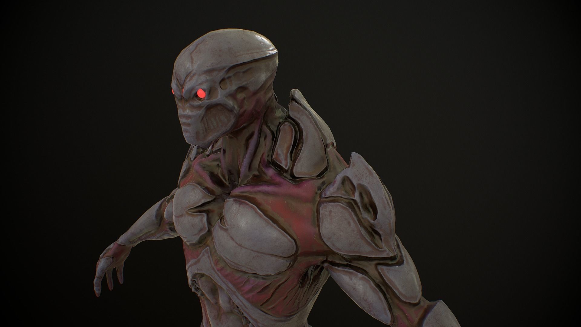 Mutant 3 Humanoid Monster Low-poly 3D model_21