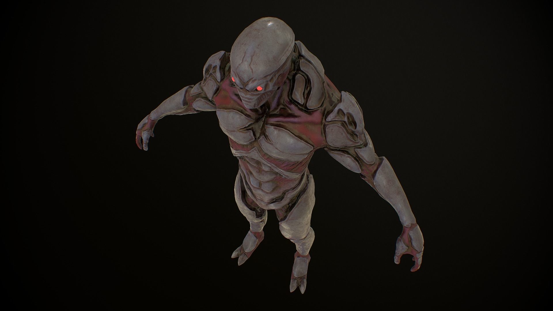 Mutant 3 Humanoid Monster Low-poly 3D model_18