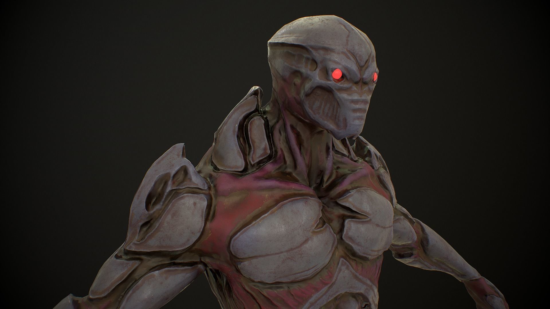 Mutant 3 Humanoid Monster Low-poly 3D model_22