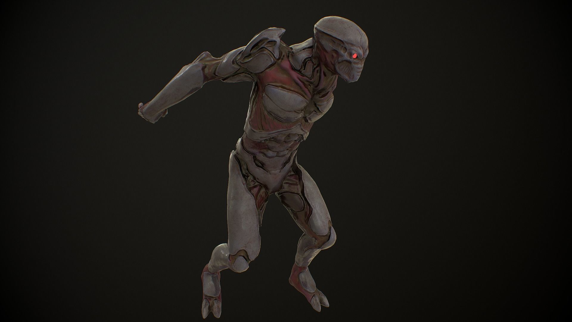 Mutant 3 Humanoid Monster Low-poly 3D model_8