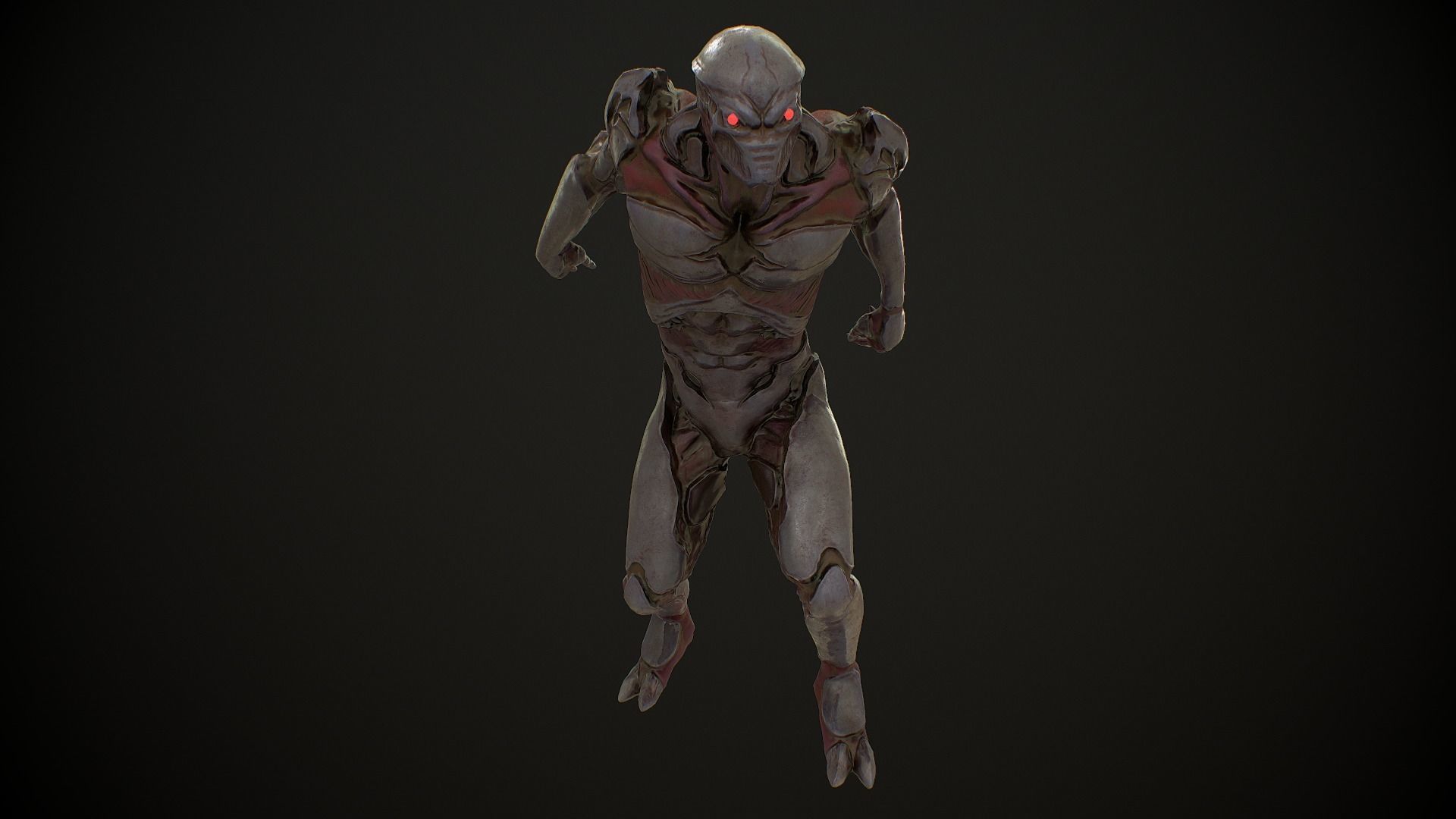 Mutant 3 Humanoid Monster Low-poly 3D model_9