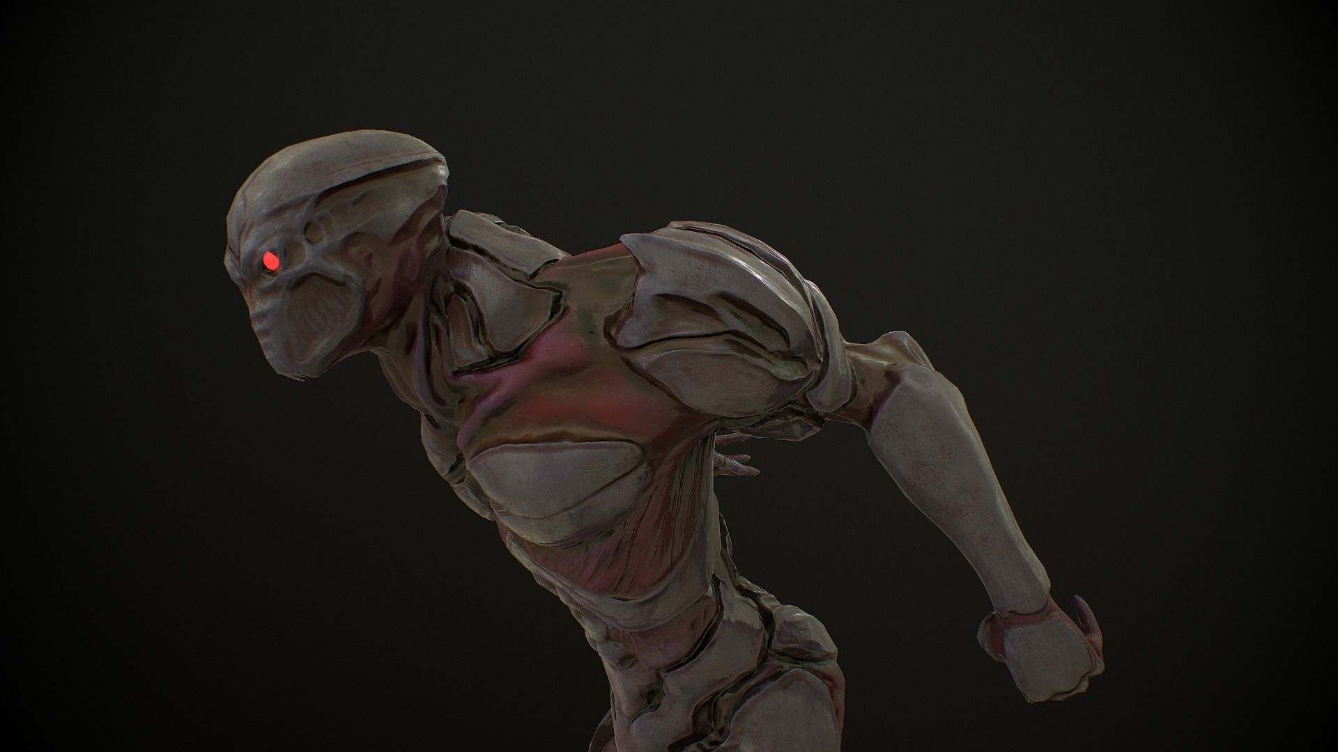 Mutant 3 Humanoid Monster Low-poly 3D model_6