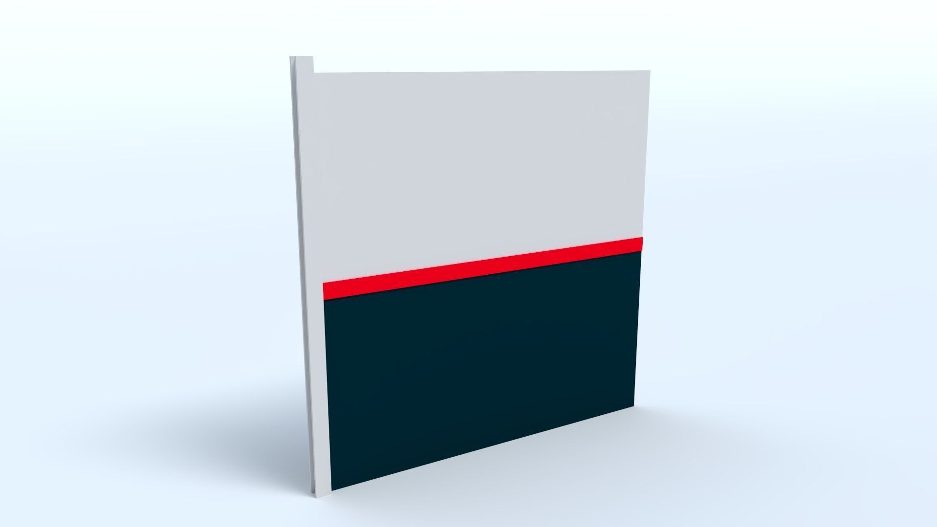 Single Hoarding Panel Low-poly 3D model_1