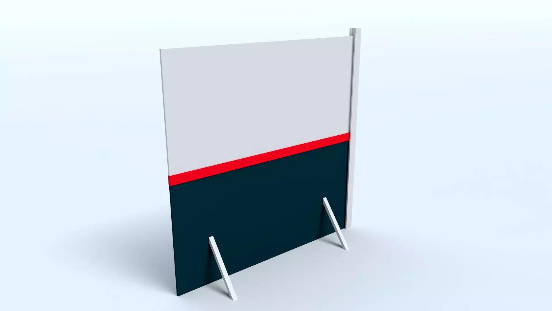 Single Hoarding Panel Low-poly 3D model_0