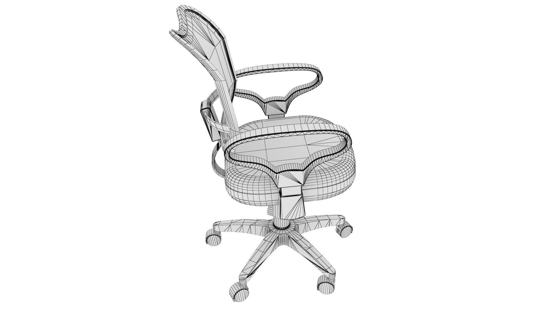 Adjustable Office Chair Low-poly 3D model_10