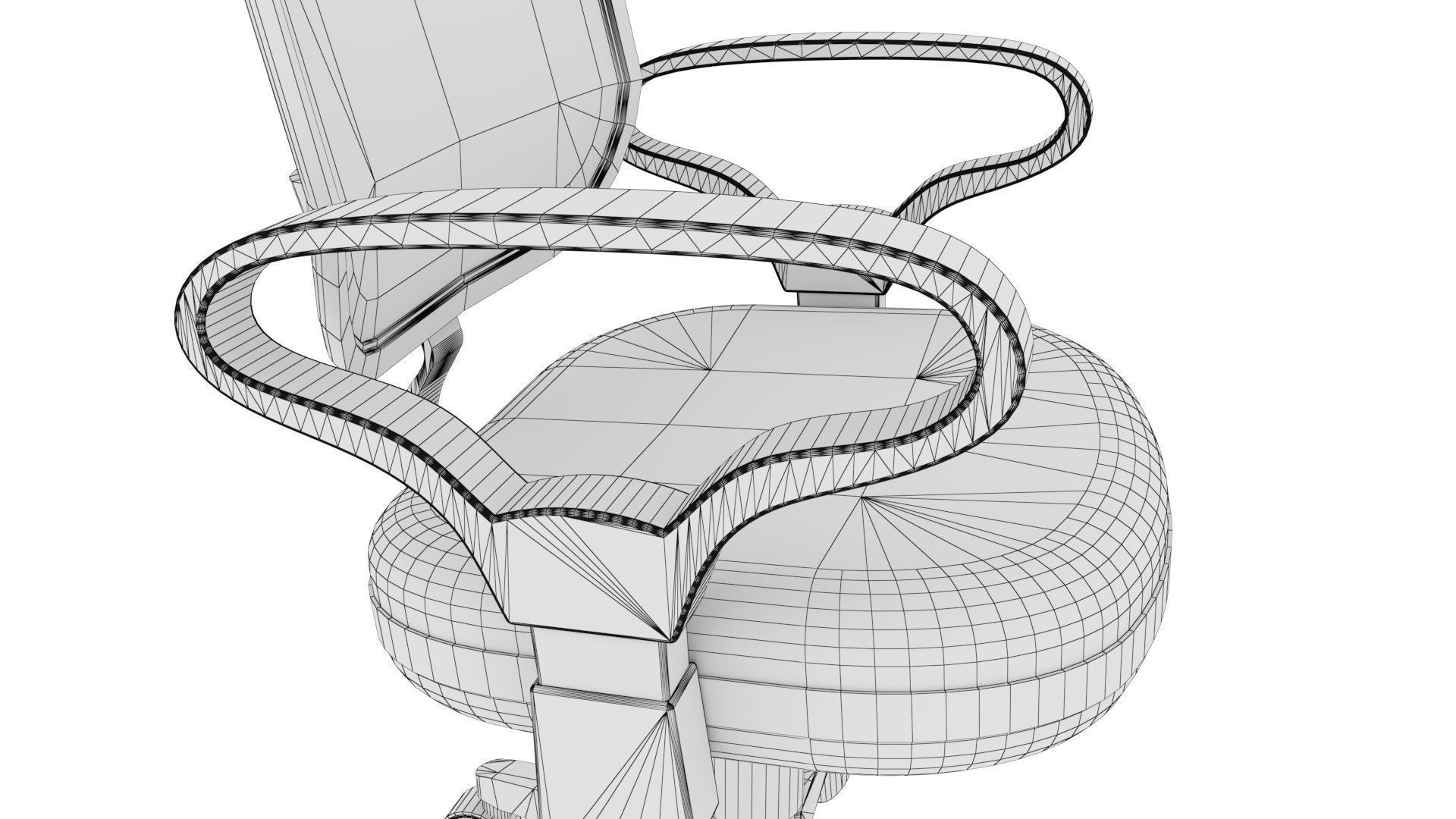 Adjustable Office Chair Low-poly 3D model_1