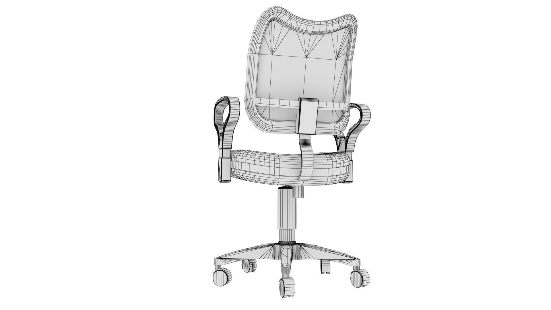 Adjustable Office Chair Low-poly 3D model_11