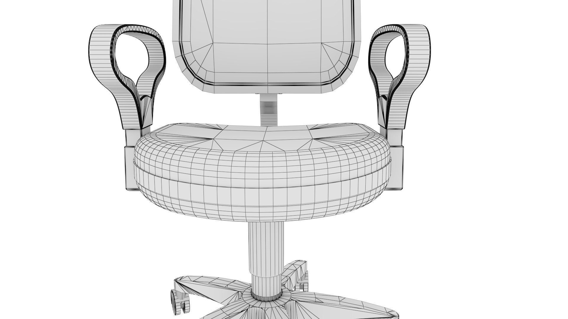 Adjustable Office Chair Low-poly 3D model_3