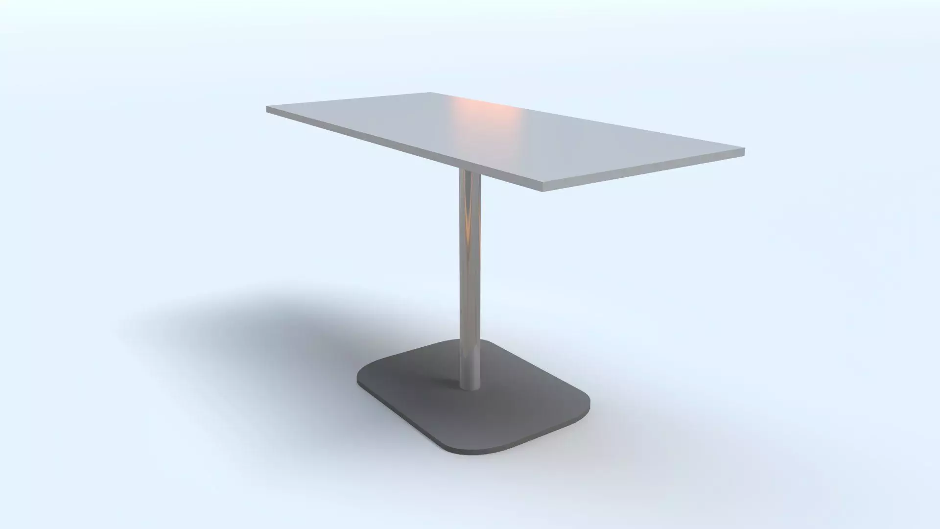 Metal Cafe rectangular Table Low-poly 3D model_0