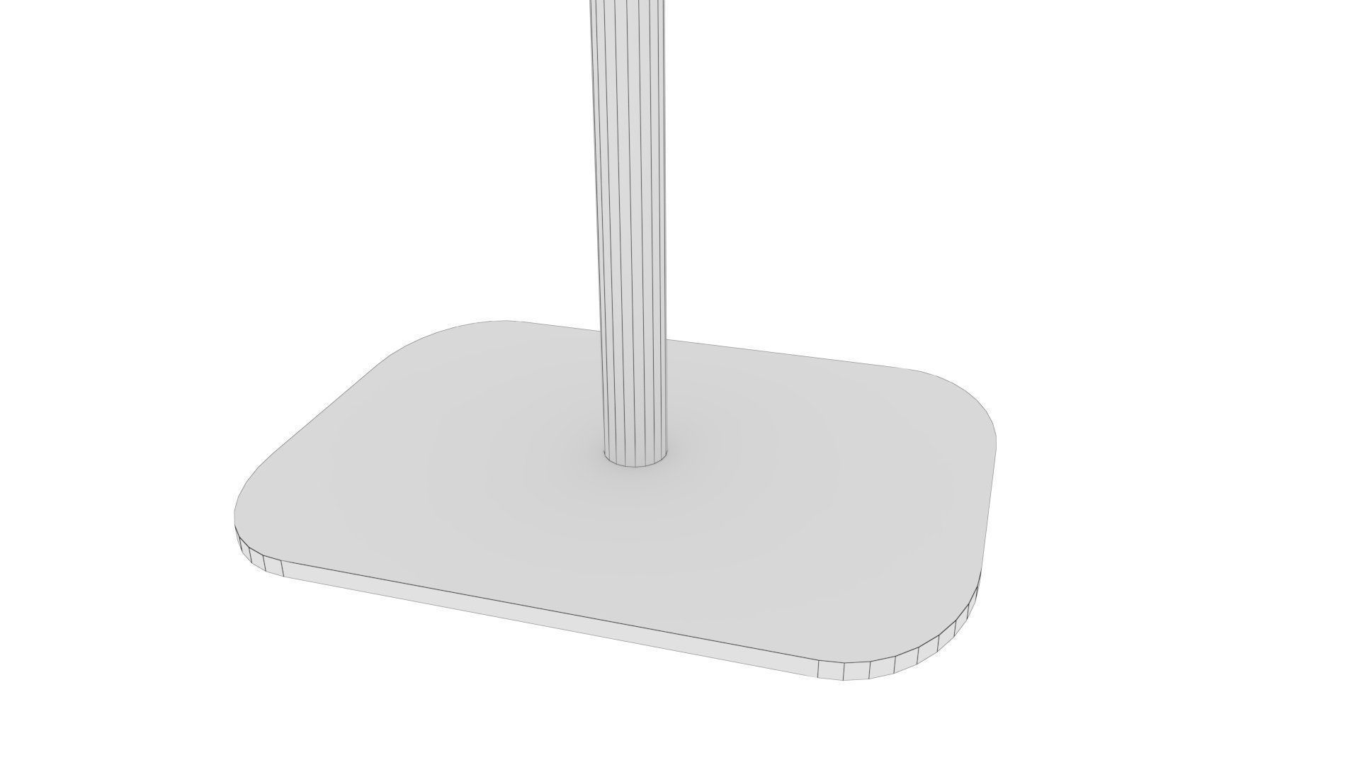 Metal Cafe rectangular Table Low-poly 3D model_6