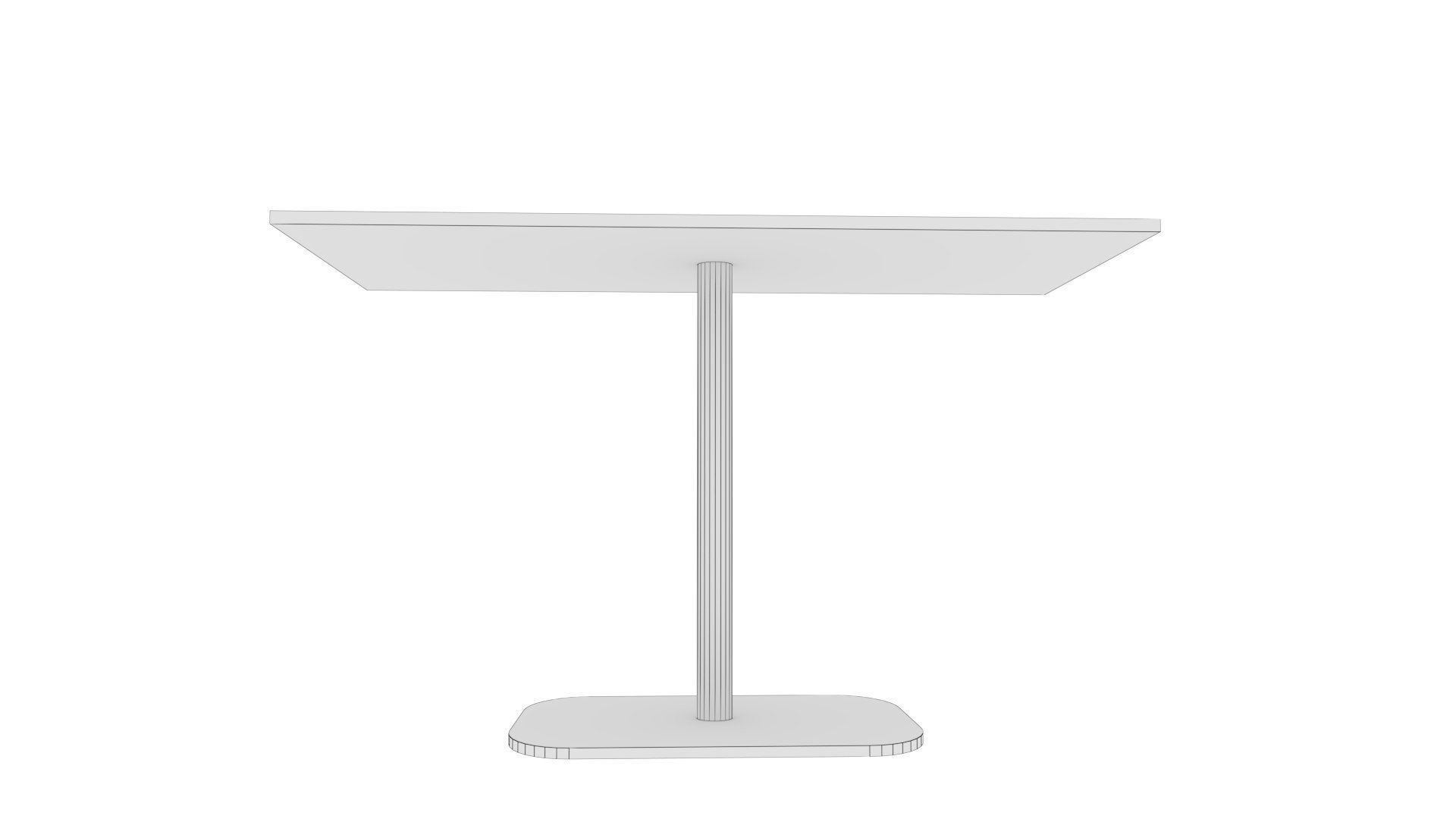 Metal Cafe rectangular Table Low-poly 3D model_7