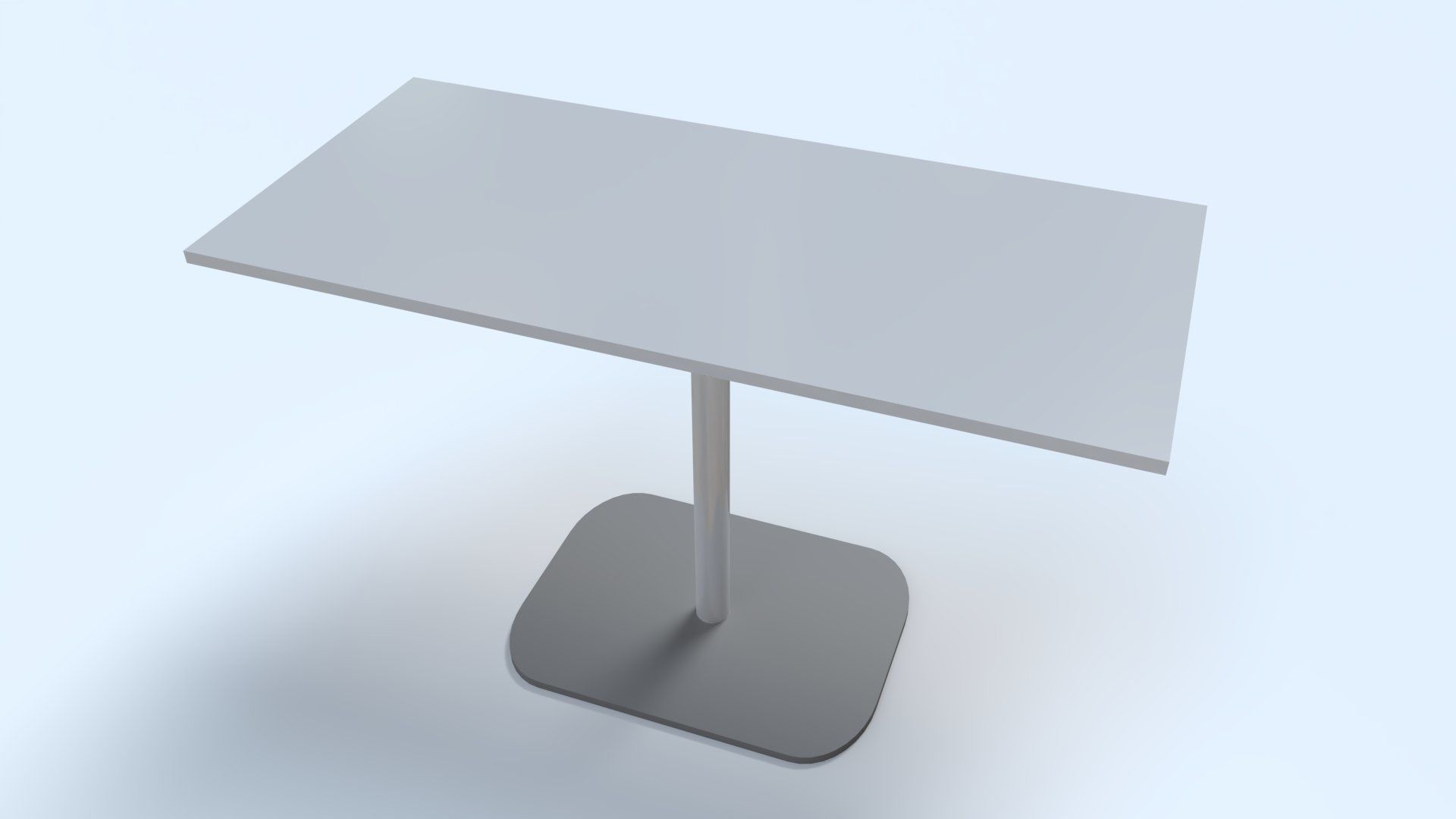 Metal Cafe rectangular Table Low-poly 3D model_4