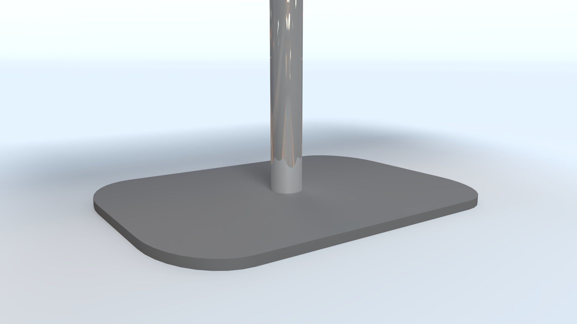 Metal Cafe rectangular Table Low-poly 3D model_2