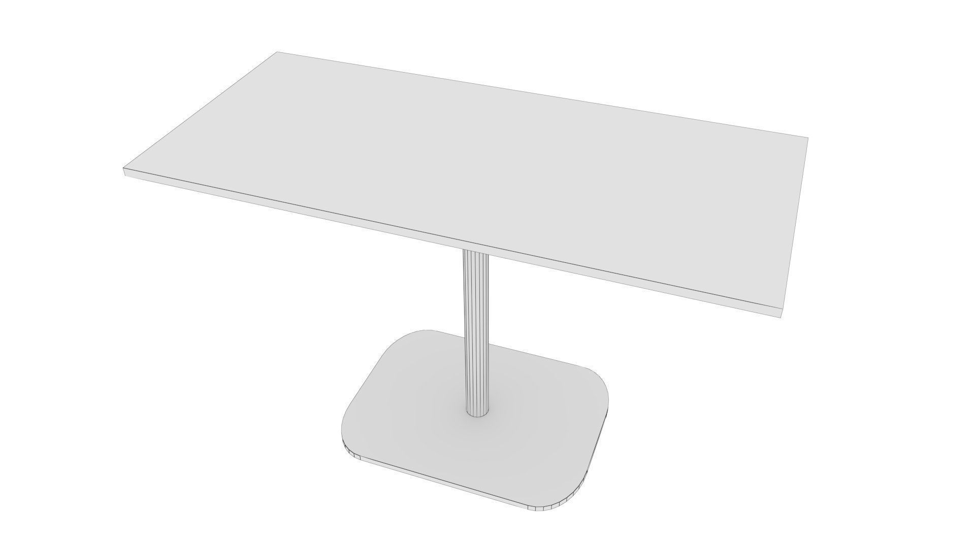 Metal Cafe rectangular Table Low-poly 3D model_5