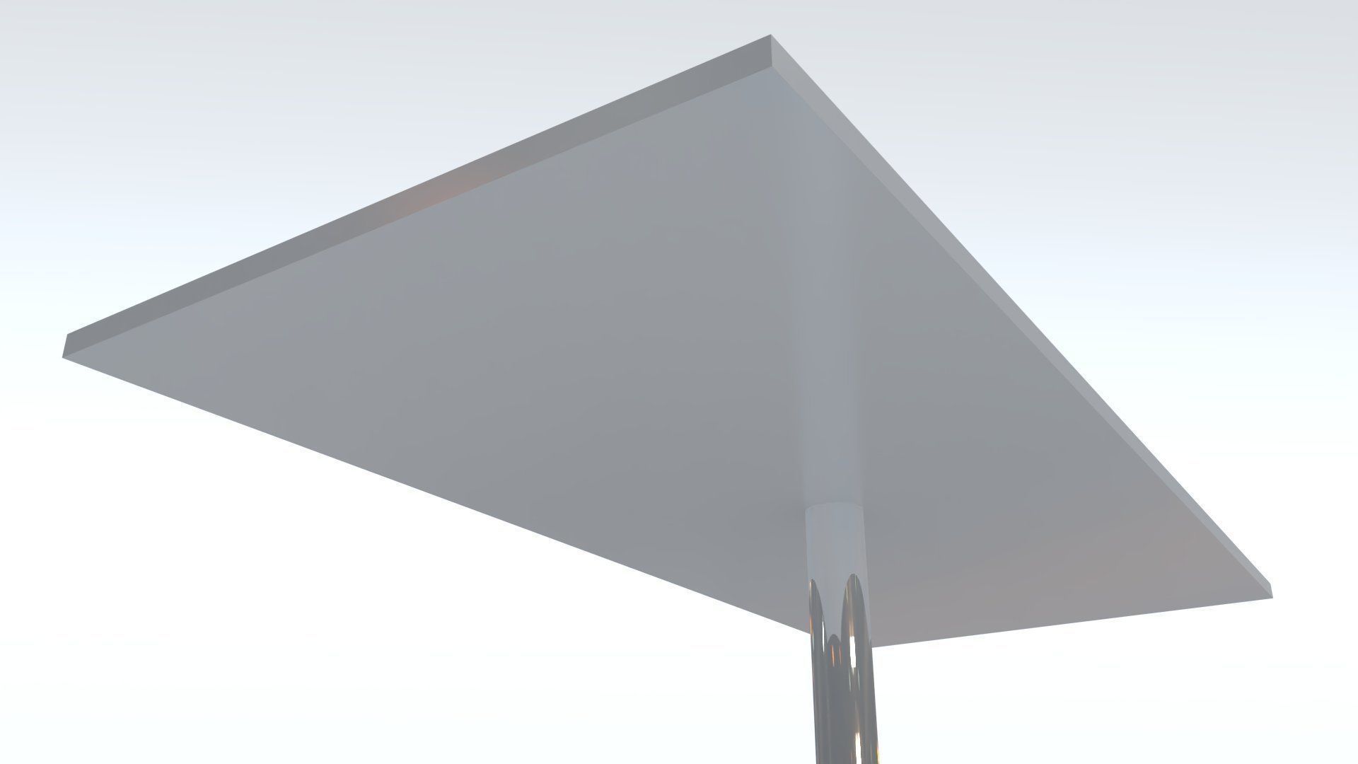 Metal Cafe rectangular Table Low-poly 3D model_3