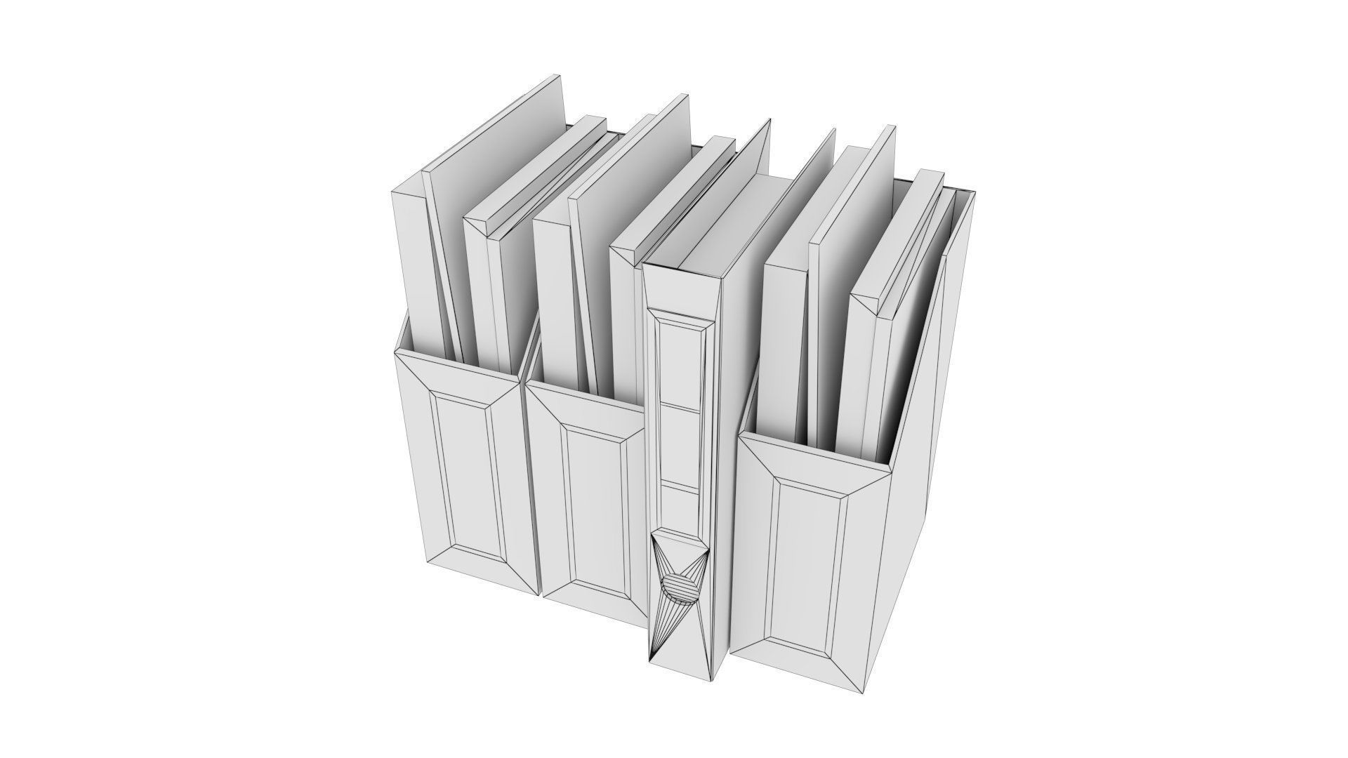 Low Poly Box File Folders Low-poly 3D model_2