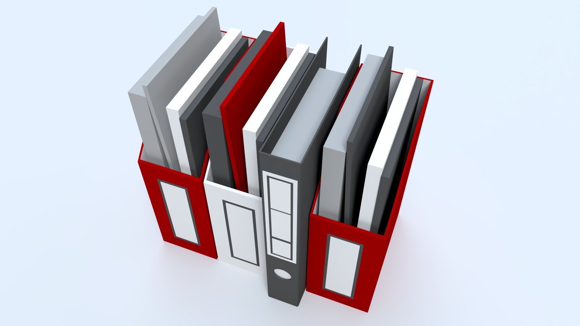 Low Poly Box File Folders Low-poly 3D model_1