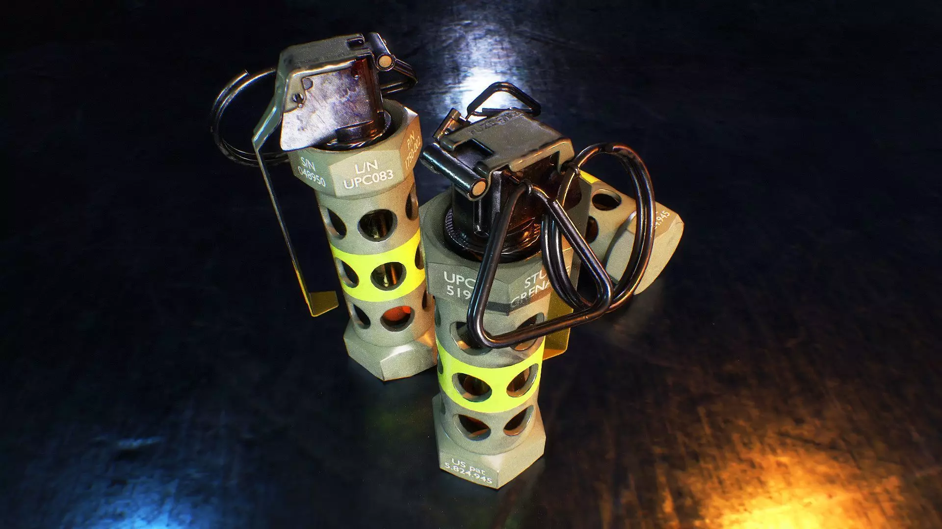 Stun Grenade Low-poly 3D model_0