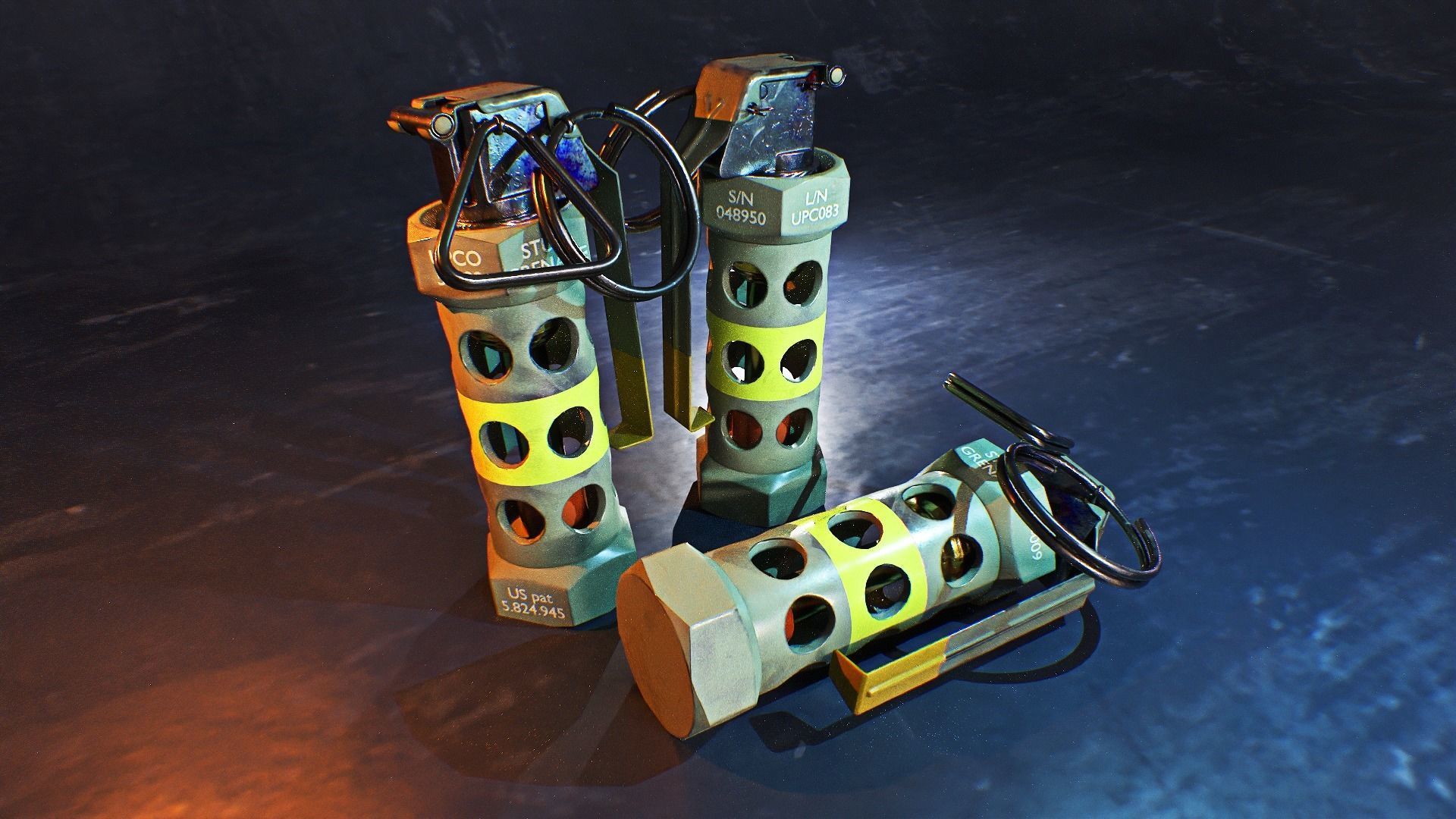Stun Grenade Low-poly 3D model_7