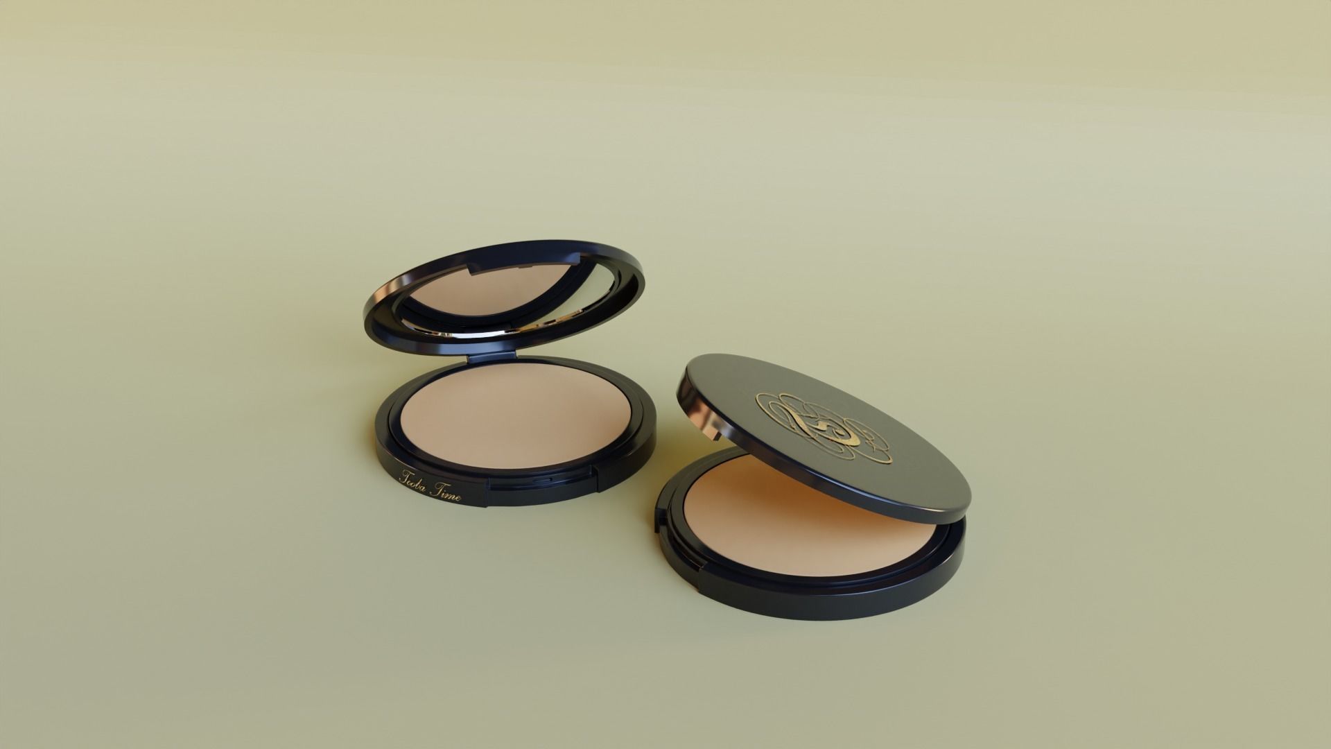 3D Realistic Compact powder cosmetic  3D model_2