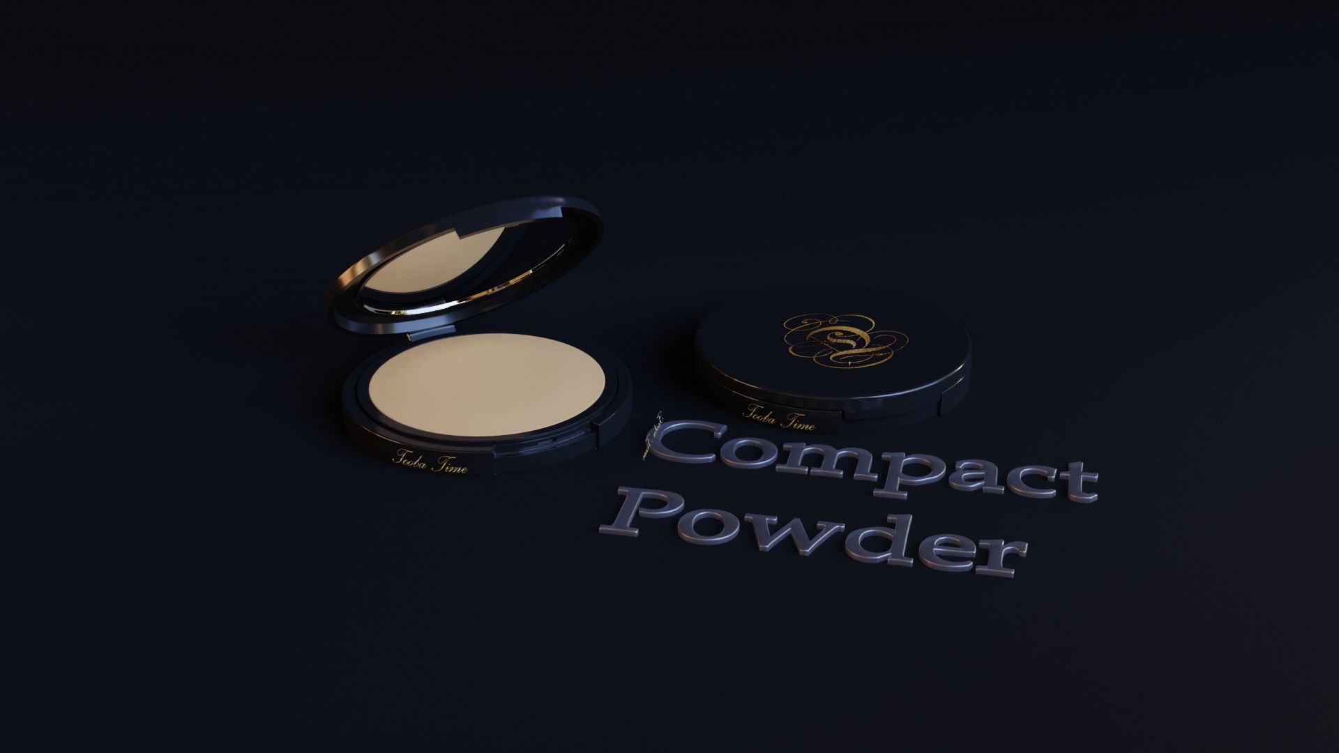 3D Realistic Compact powder cosmetic  3D model_4