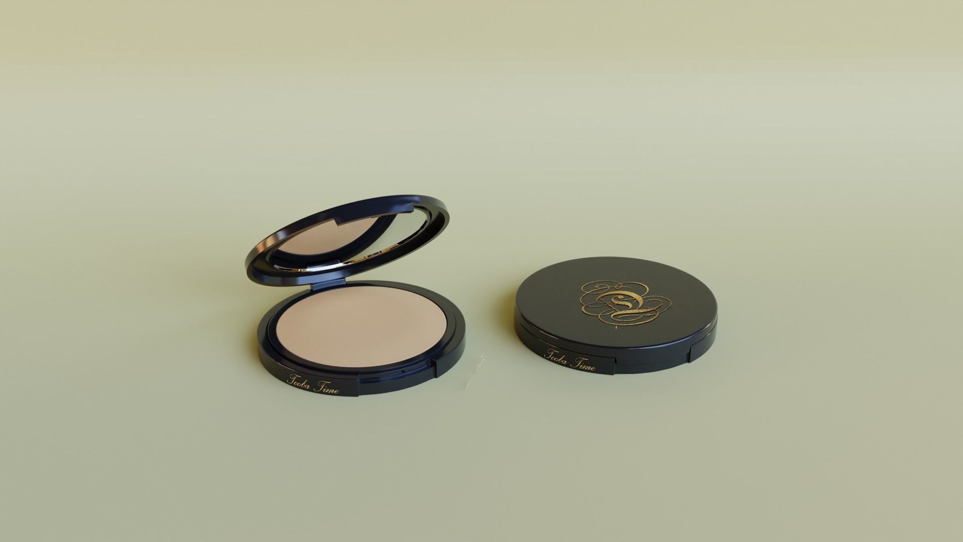 3D Realistic Compact powder cosmetic  3D model_3