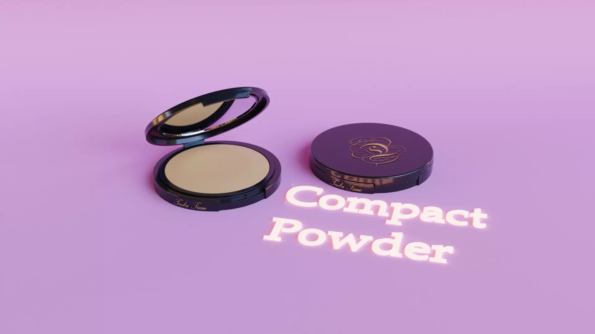 3D Realistic Compact powder cosmetic  3D model_0