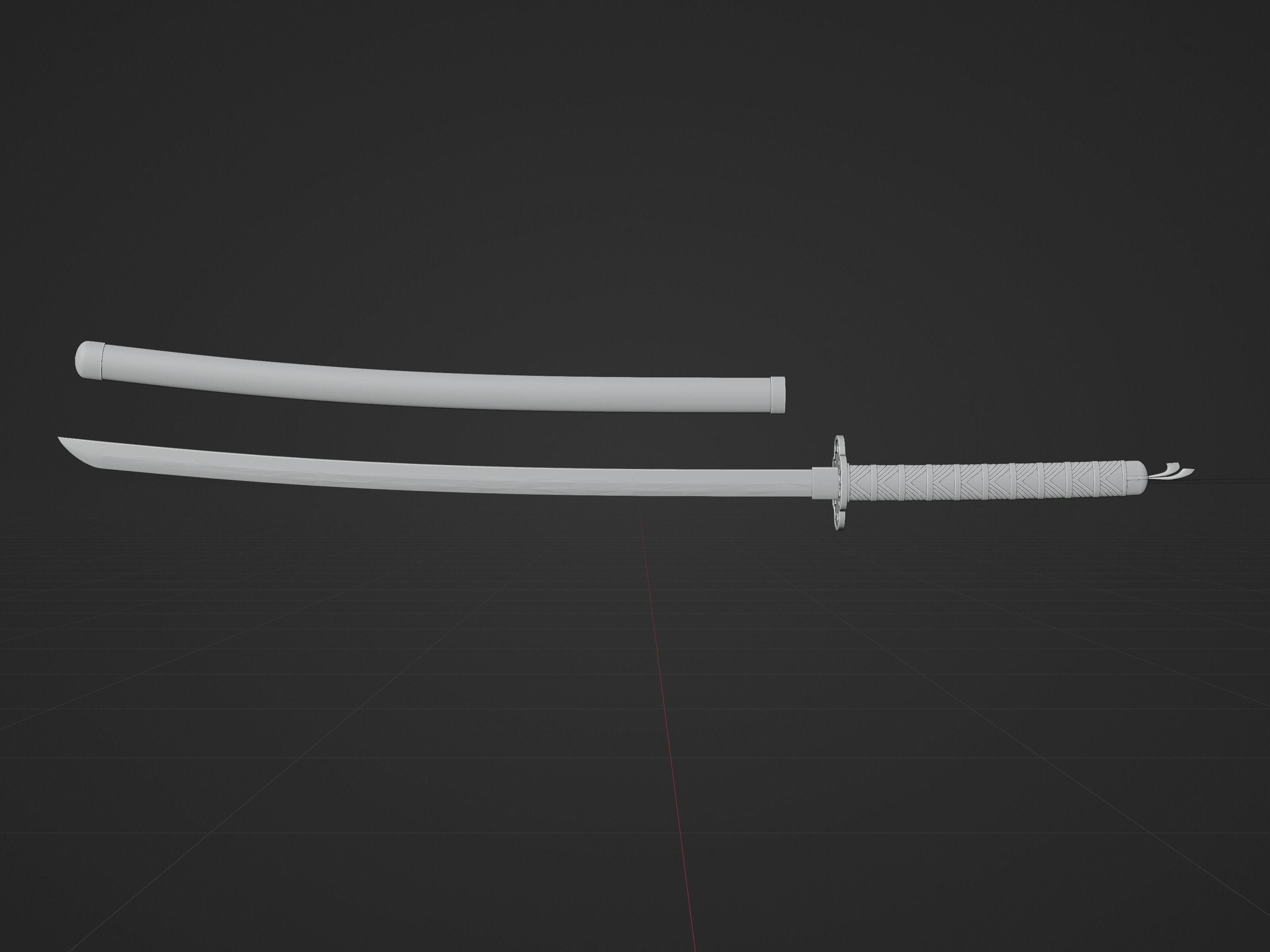 Zenitsu Sword - Demon Slayer kimetsu no yaiba Low-poly 3D print model_5