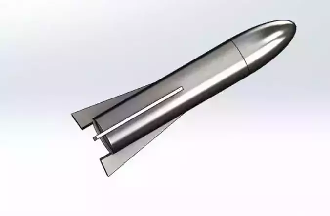 Titanium missile for game Low-poly 3D model