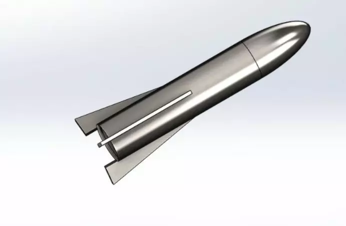 Titanium missile for game Low-poly 3D model_0