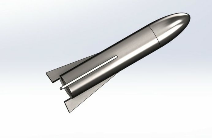 Titanium missile for game Low-poly 3D model_1