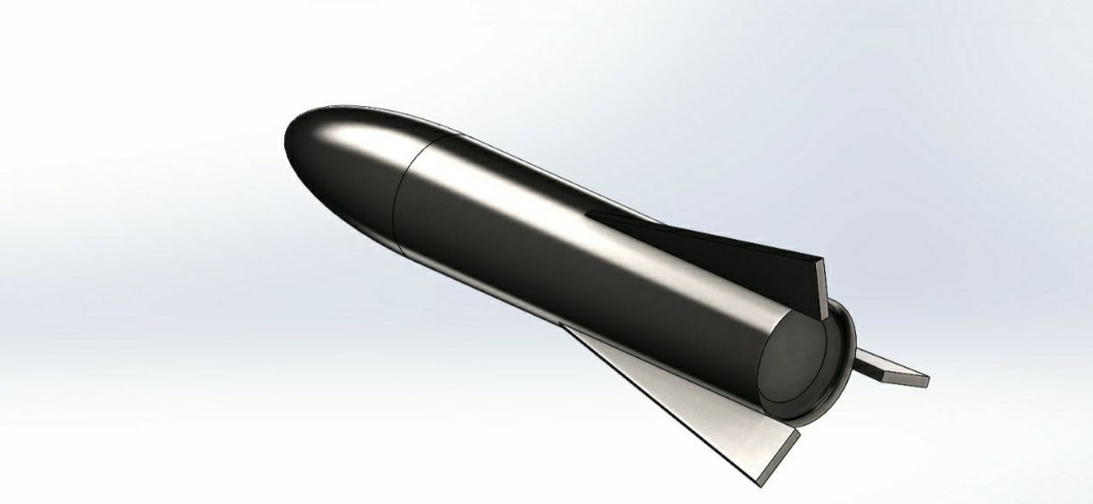 Titanium missile for game Low-poly 3D model_2