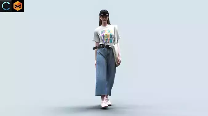 Realistic 3D Model Of Women Outfit