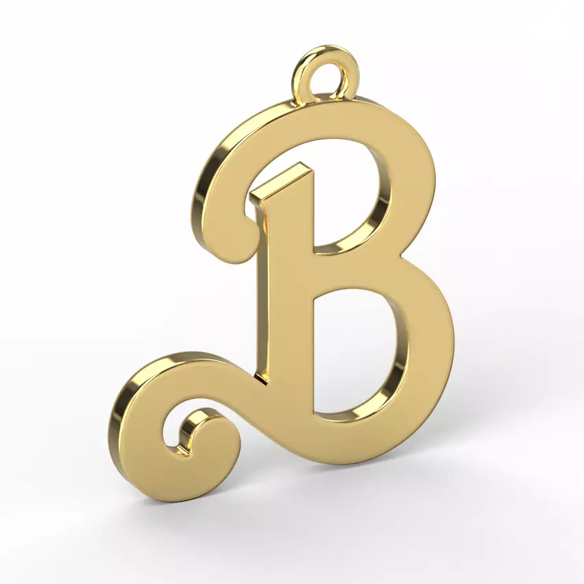 230721 Pendant Barbie B letter 3D print model 3D print model