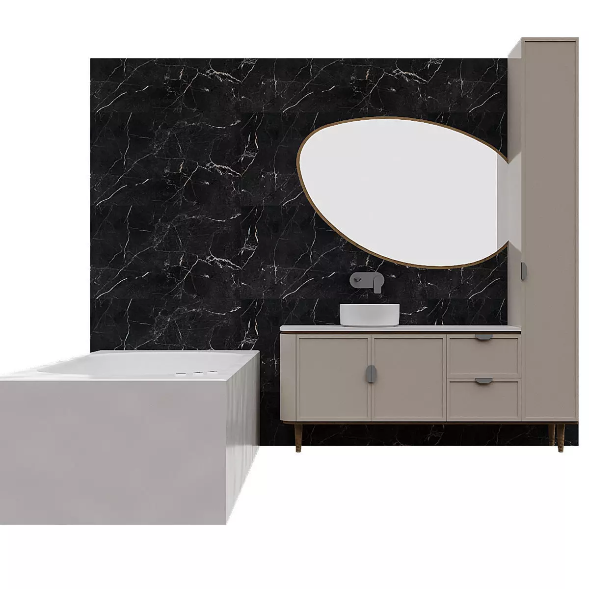Bathroom furniture full set 3D model
