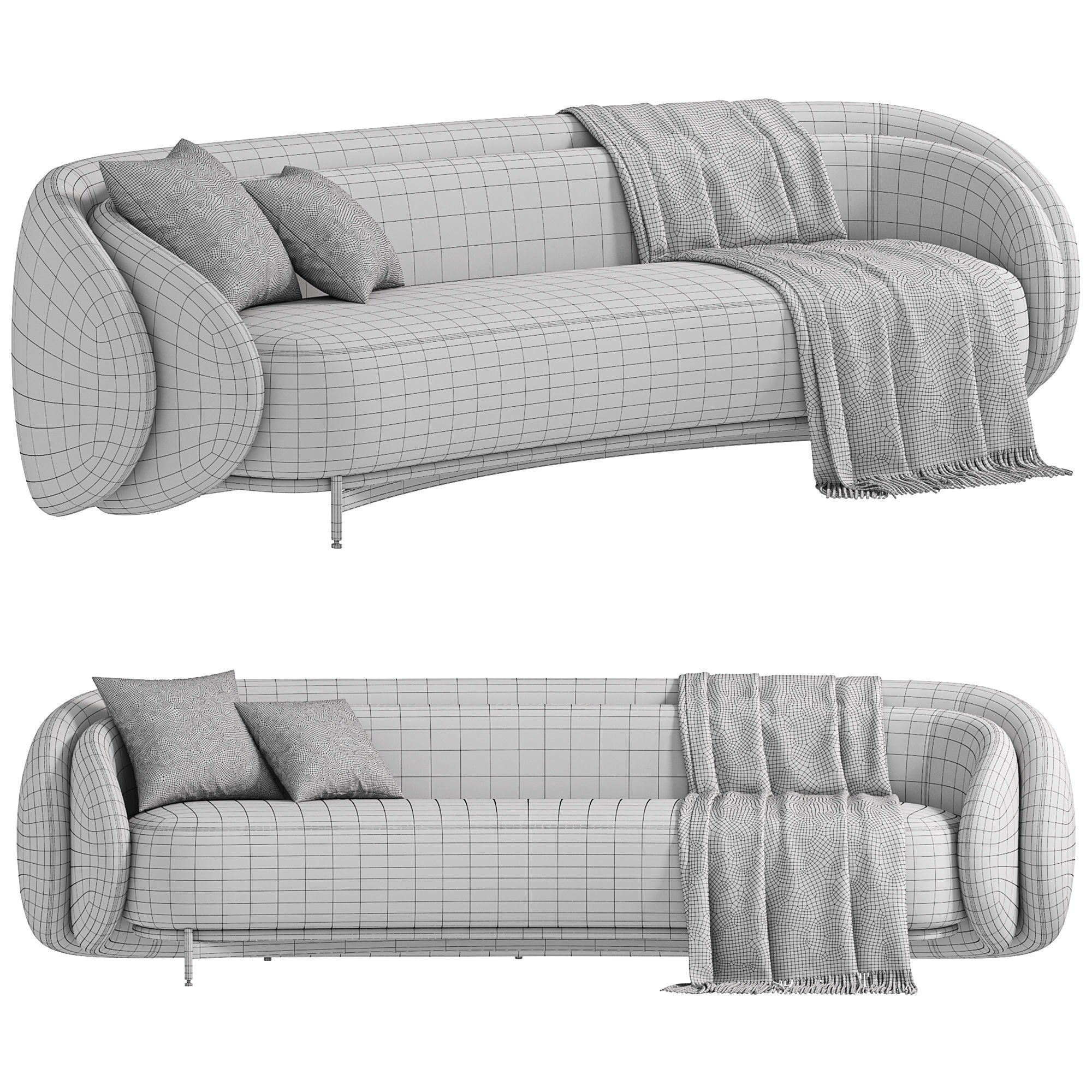 DOUBLE LAYERED BACK Sofa By Southhillhome 3D model_2