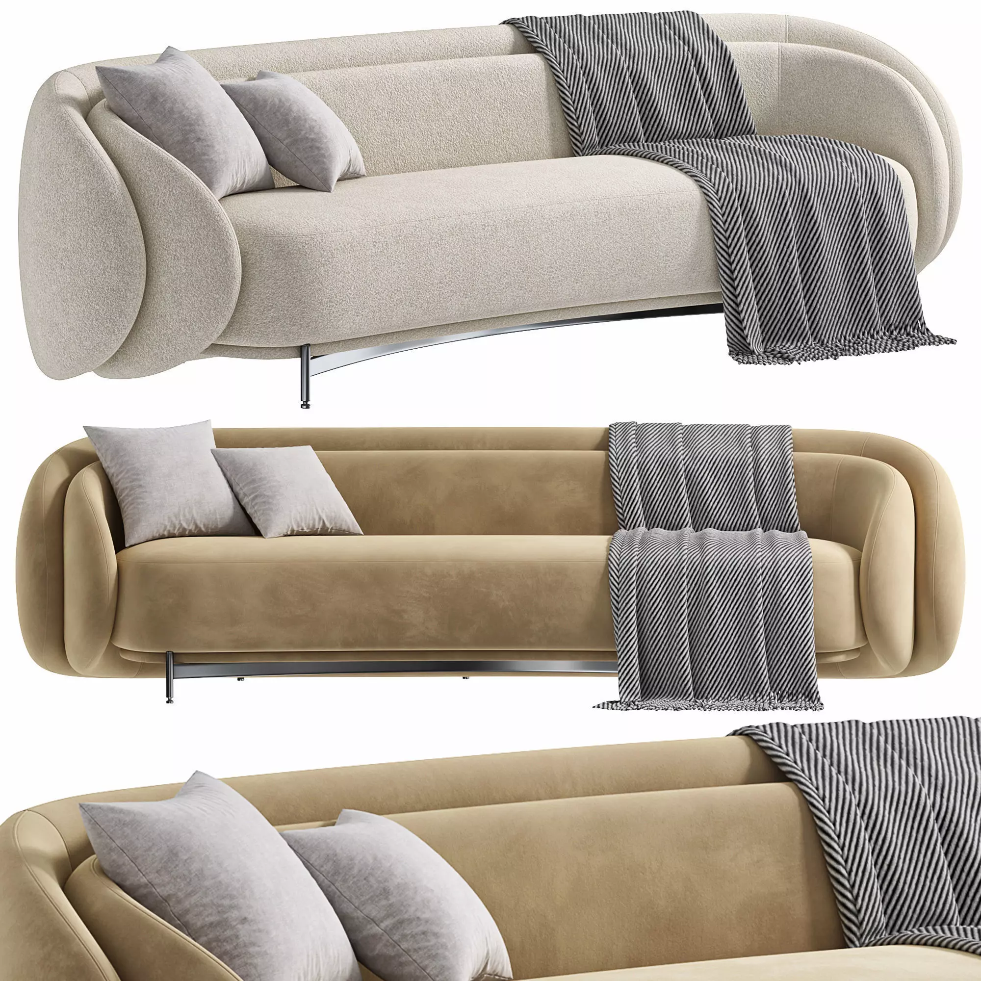 DOUBLE LAYERED BACK Sofa By Southhillhome 3D model_0