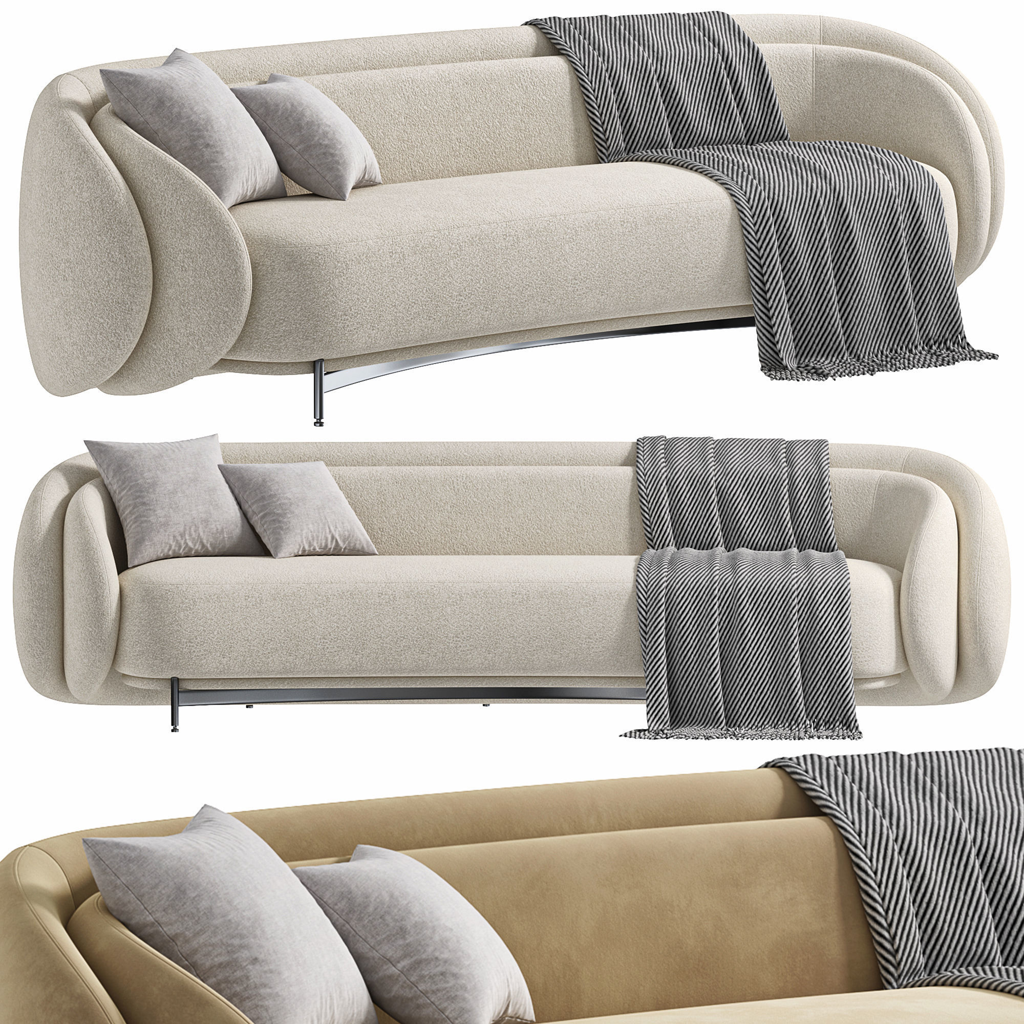 DOUBLE LAYERED BACK Sofa By Southhillhome 3D model_1
