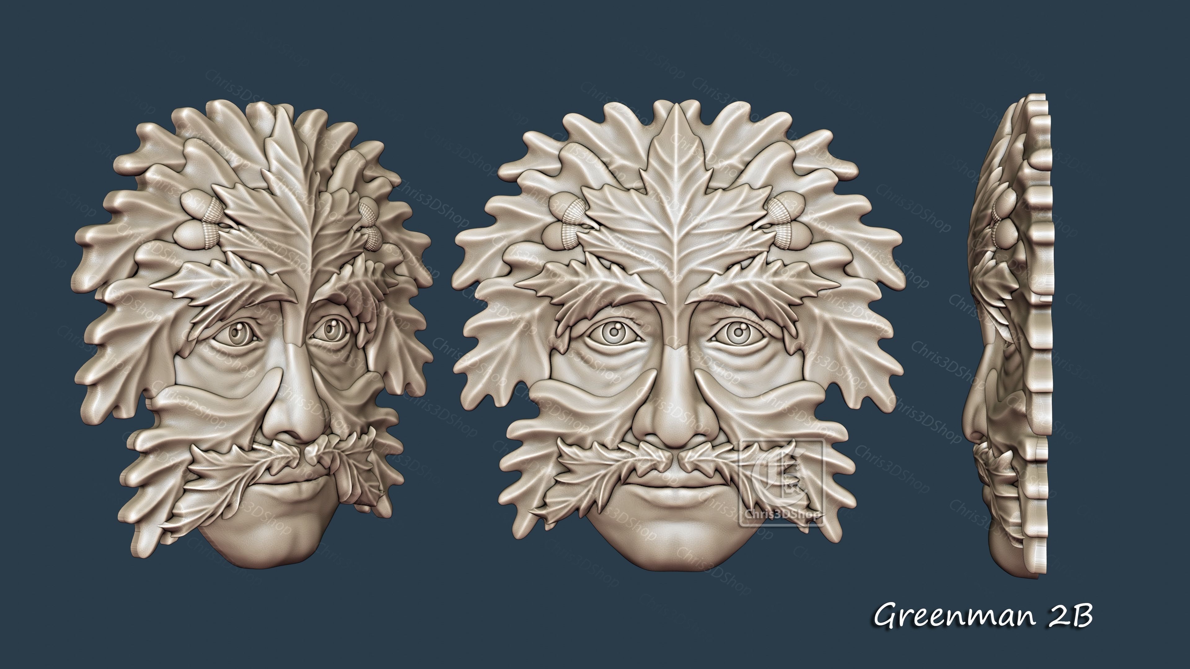 GreenMan 2B - 3D STL Files for CNC  3D print model_1