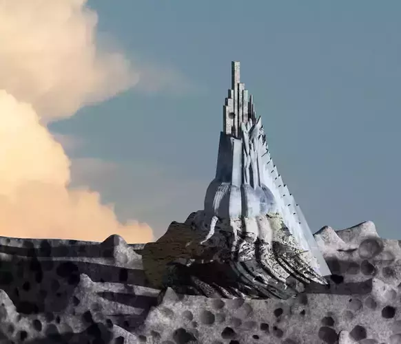 Architectural Mountain Fantastic Low-poly 3D model