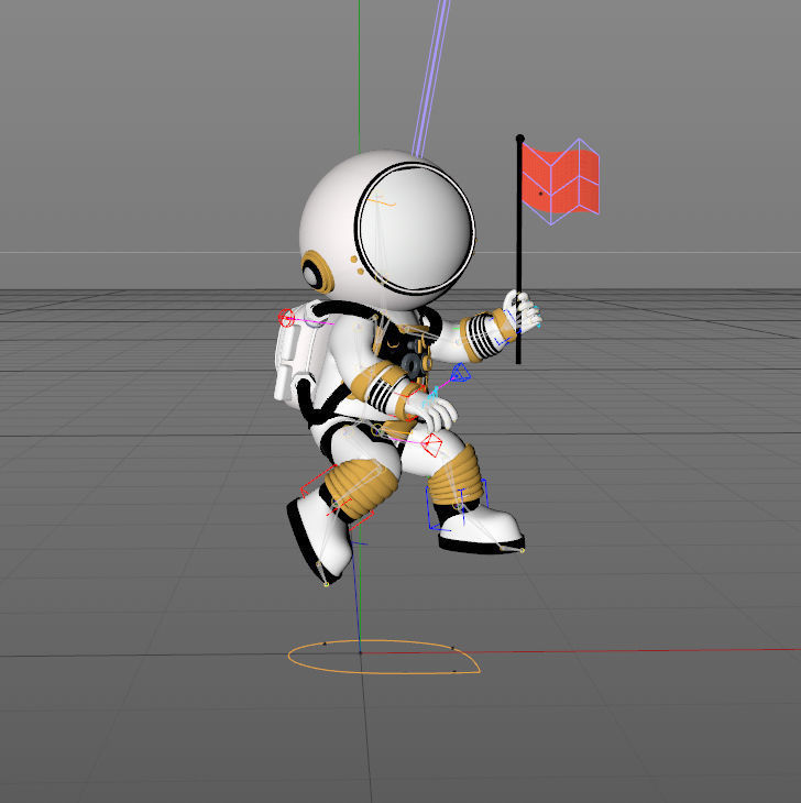 Chinese C4D model astronaut space cartoon character 3D model_3