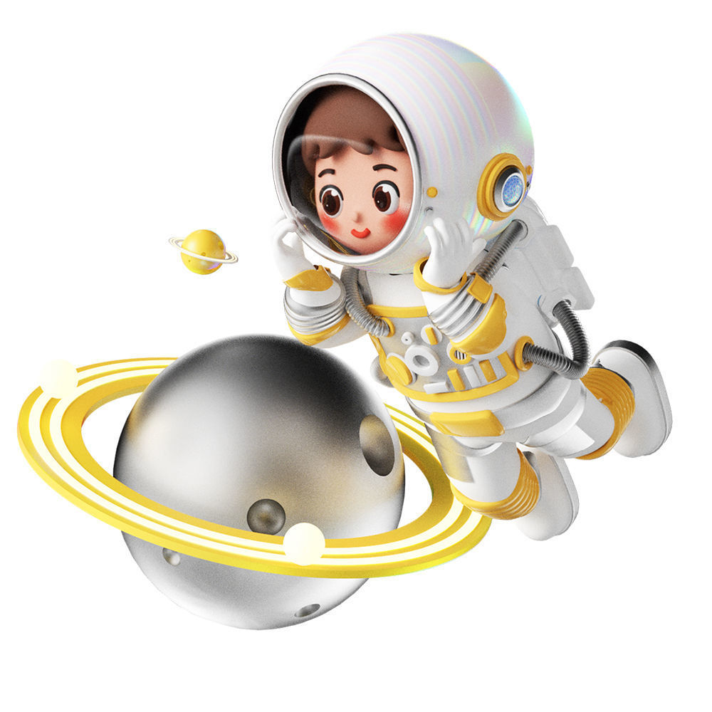 Chinese C4D model astronaut space cartoon character 3D model_2