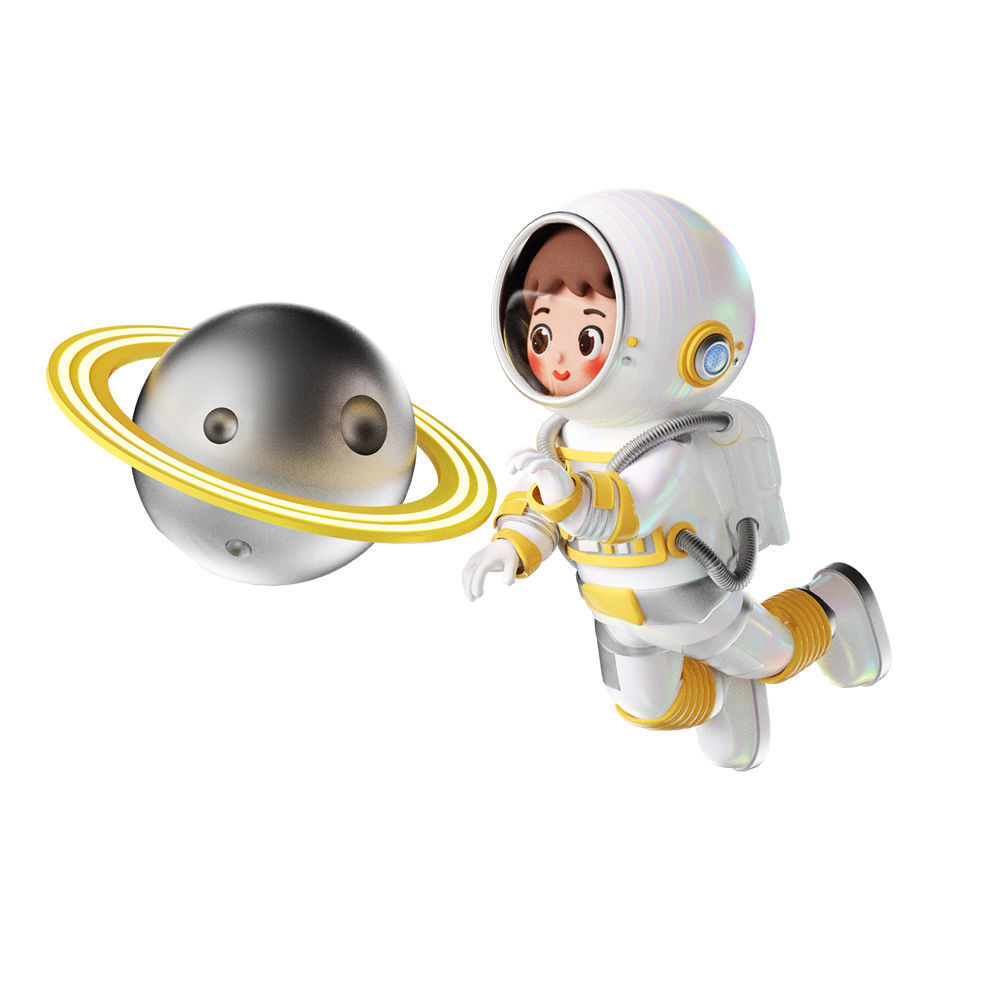 Chinese C4D model astronaut space cartoon character 3D model_5