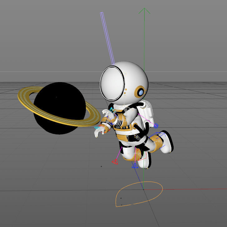Chinese C4D model astronaut space cartoon character 3D model_1