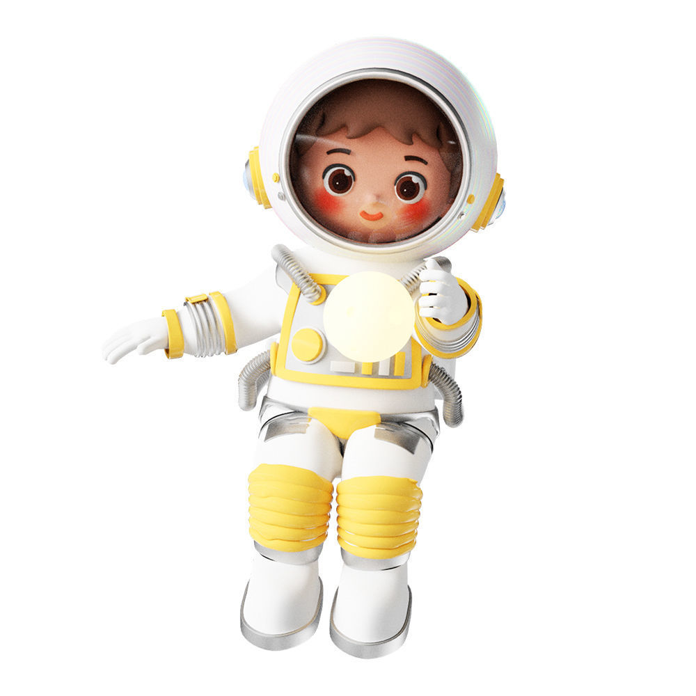 Chinese C4D model astronaut space cartoon character 3D model_6