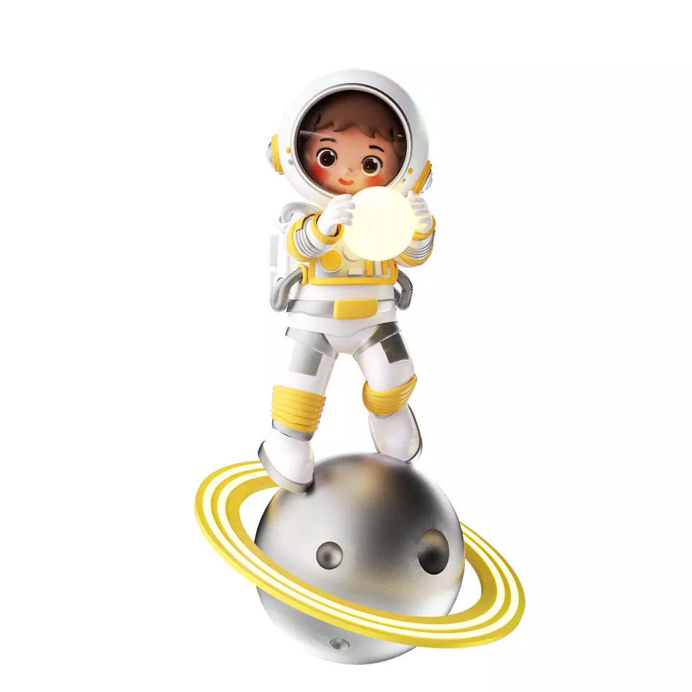 Chinese C4D model astronaut space cartoon character 3D model_0