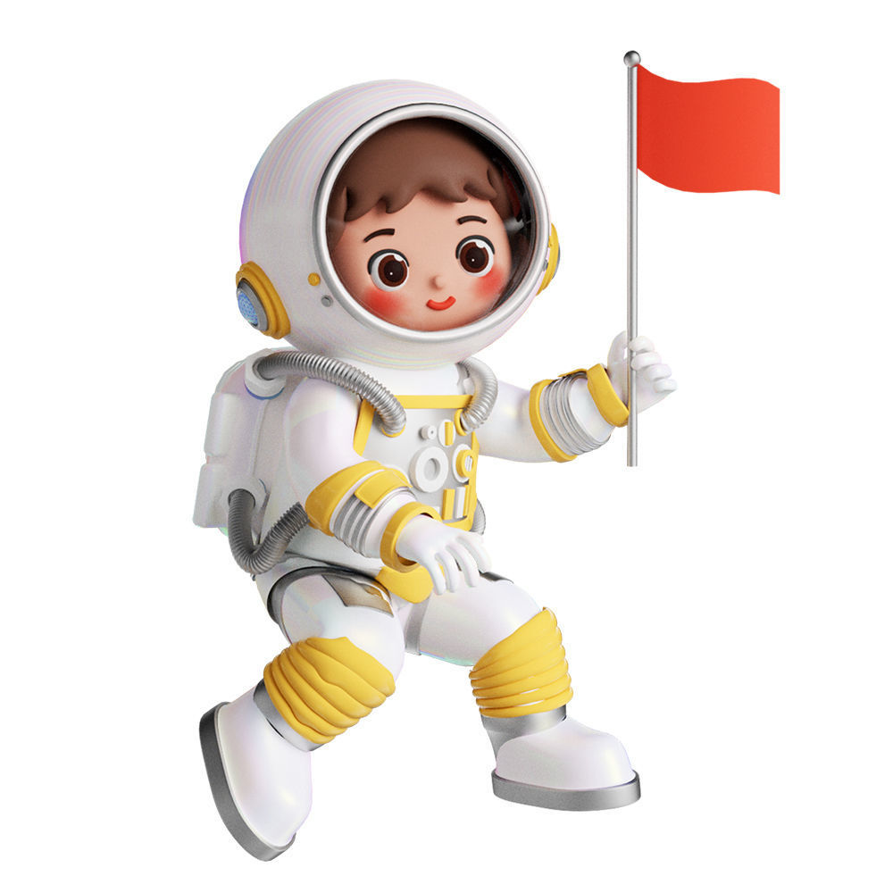 Chinese C4D model astronaut space cartoon character 3D model_7