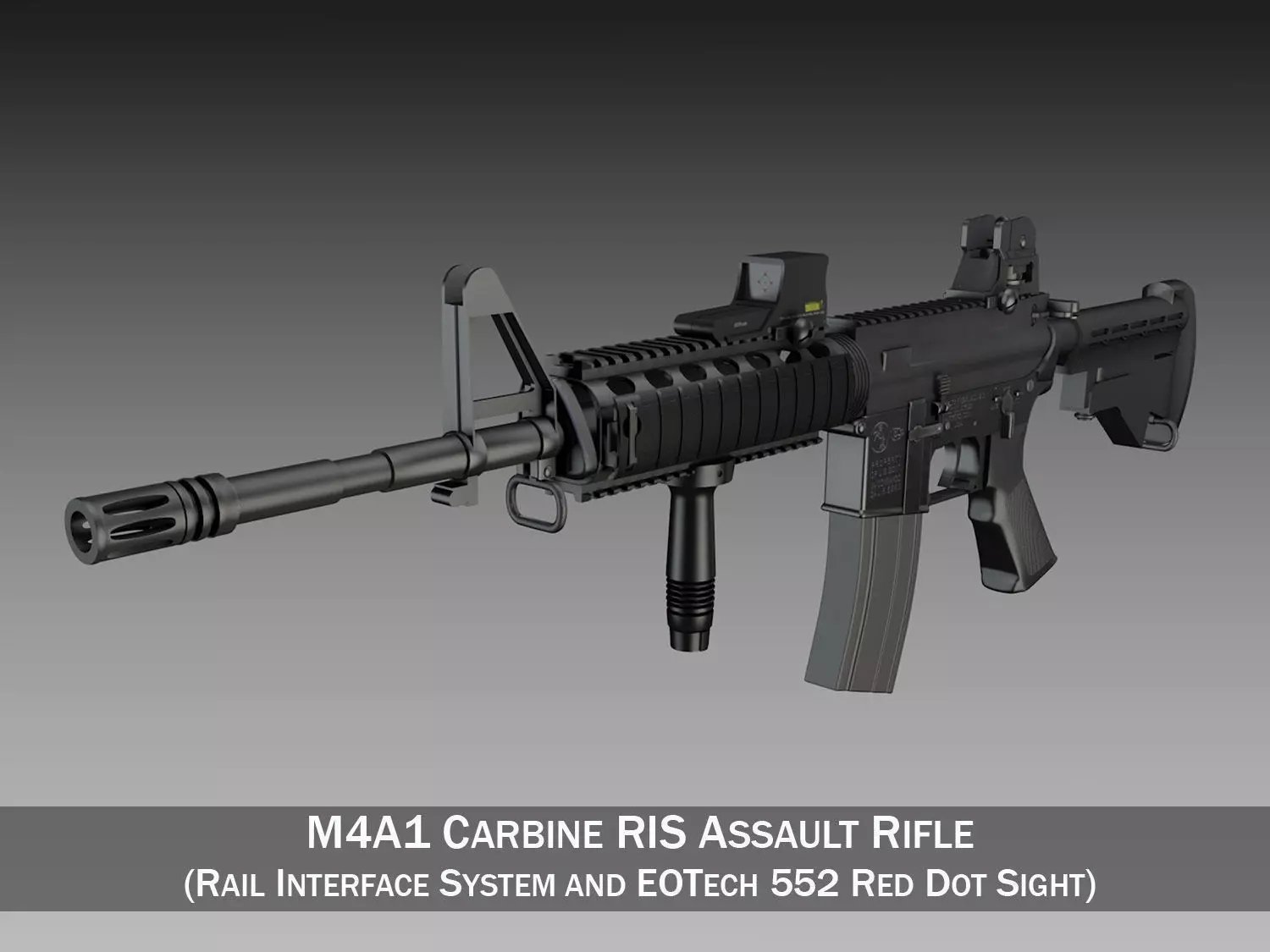 Colt M4A1 Sopmod EOTech552 3D model