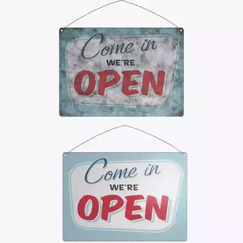 Vintage open sign 3D model