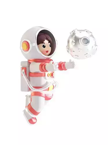 C4D Model Chinese Astronauts in Space 3D model